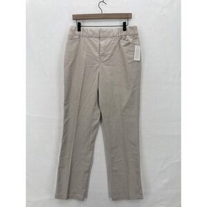 Christopher & Banks Pants Womens 8 Signature Comfort Straight Leg Beige Stretch